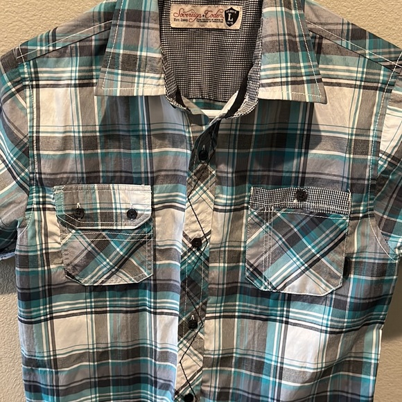 Sovereign Code button down boys size L 14-16 - Picture 2 of 4